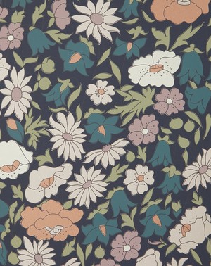 Liberty Interiors - Wallpaper Swatch - Poppy Meadowfield in Pewter Blue image number 1