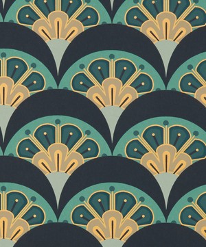 Liberty Interiors - Wallpaper Swatch - Deco Scallop in Jade image number 1