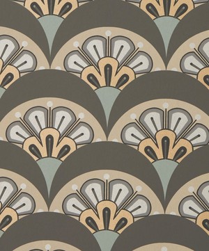 Liberty Interiors - Wallpaper Swatch - Deco Scallop in Pewter image number 1