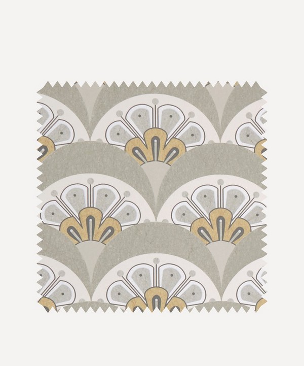 Liberty Interiors - Wallpaper Swatch - Deco Scallop in Pewter White image number null