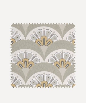 Liberty Interiors - Wallpaper Swatch - Deco Scallop in Pewter White image number 0