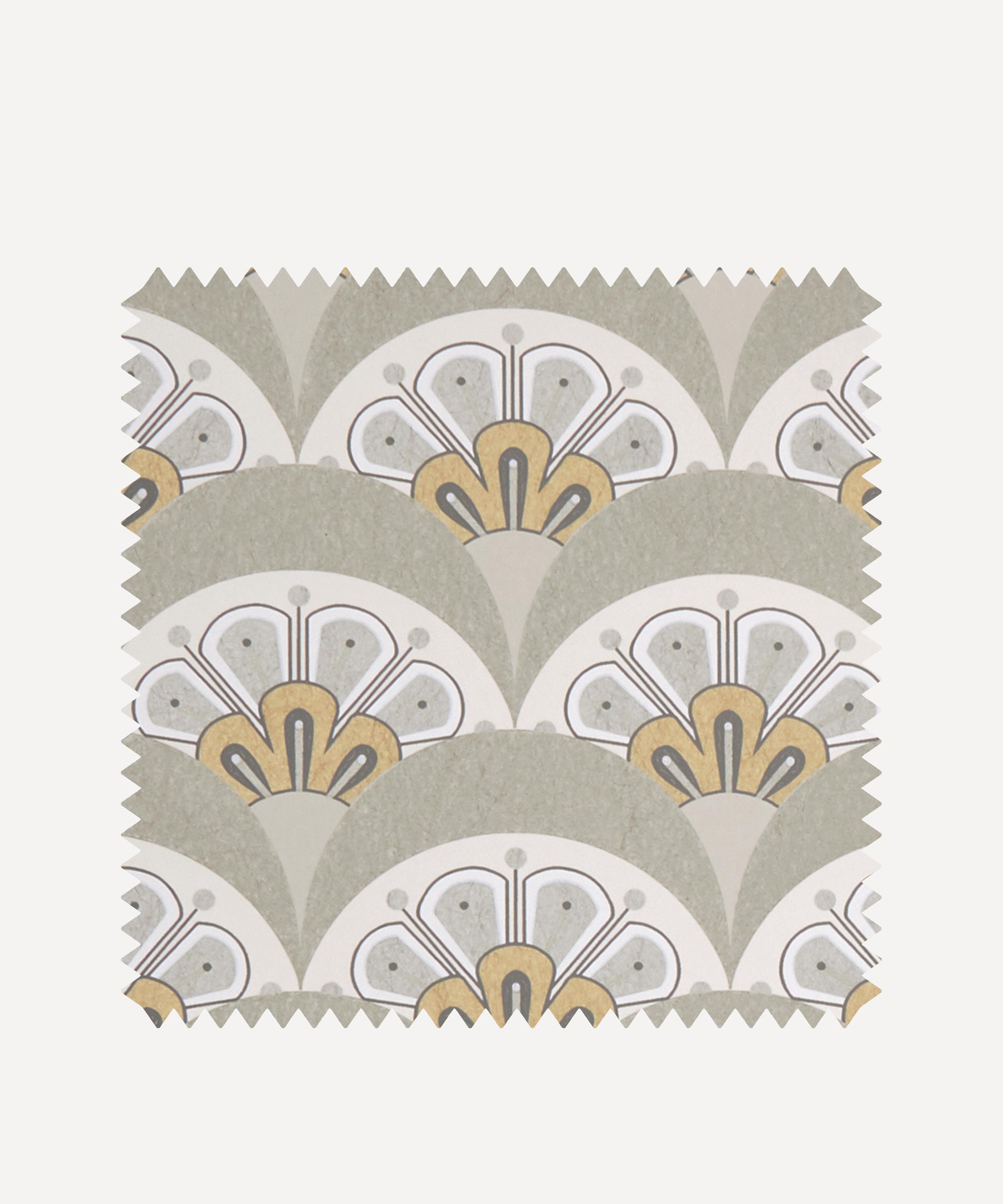 Liberty Interiors - Wallpaper Swatch - Deco Scallop in Pewter White