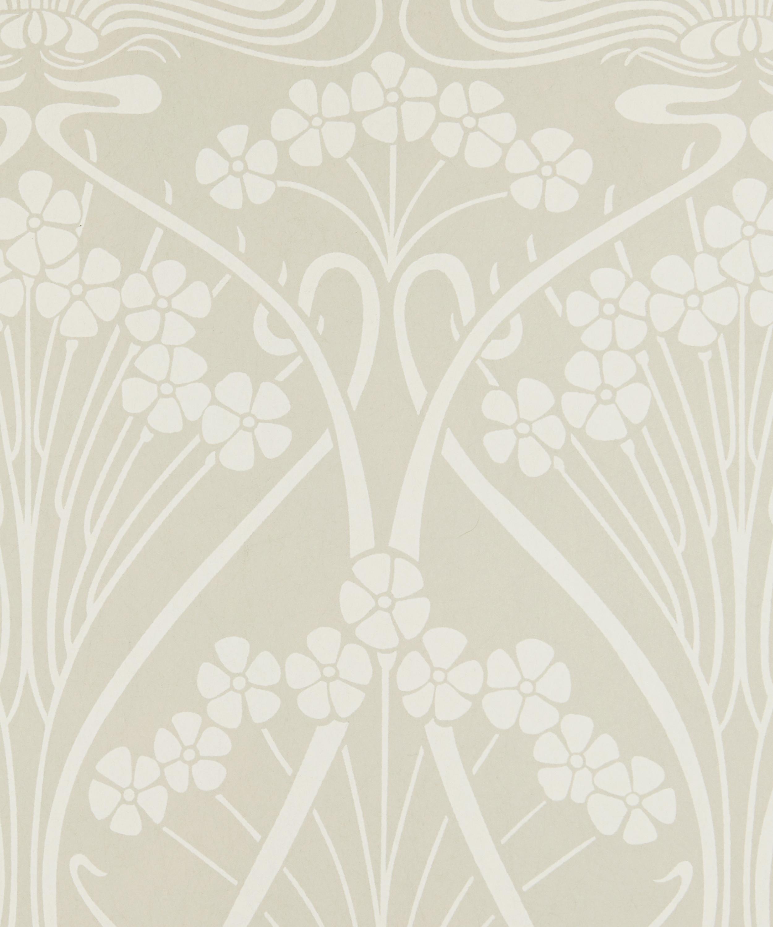 Liberty Interiors - Wallpaper Swatch - Ianthe Mono in Pewter White image number 1