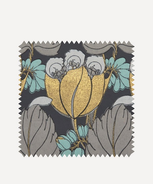 Liberty Interiors - Wallpaper Swatch - Regency Tulip in Pewter image number null