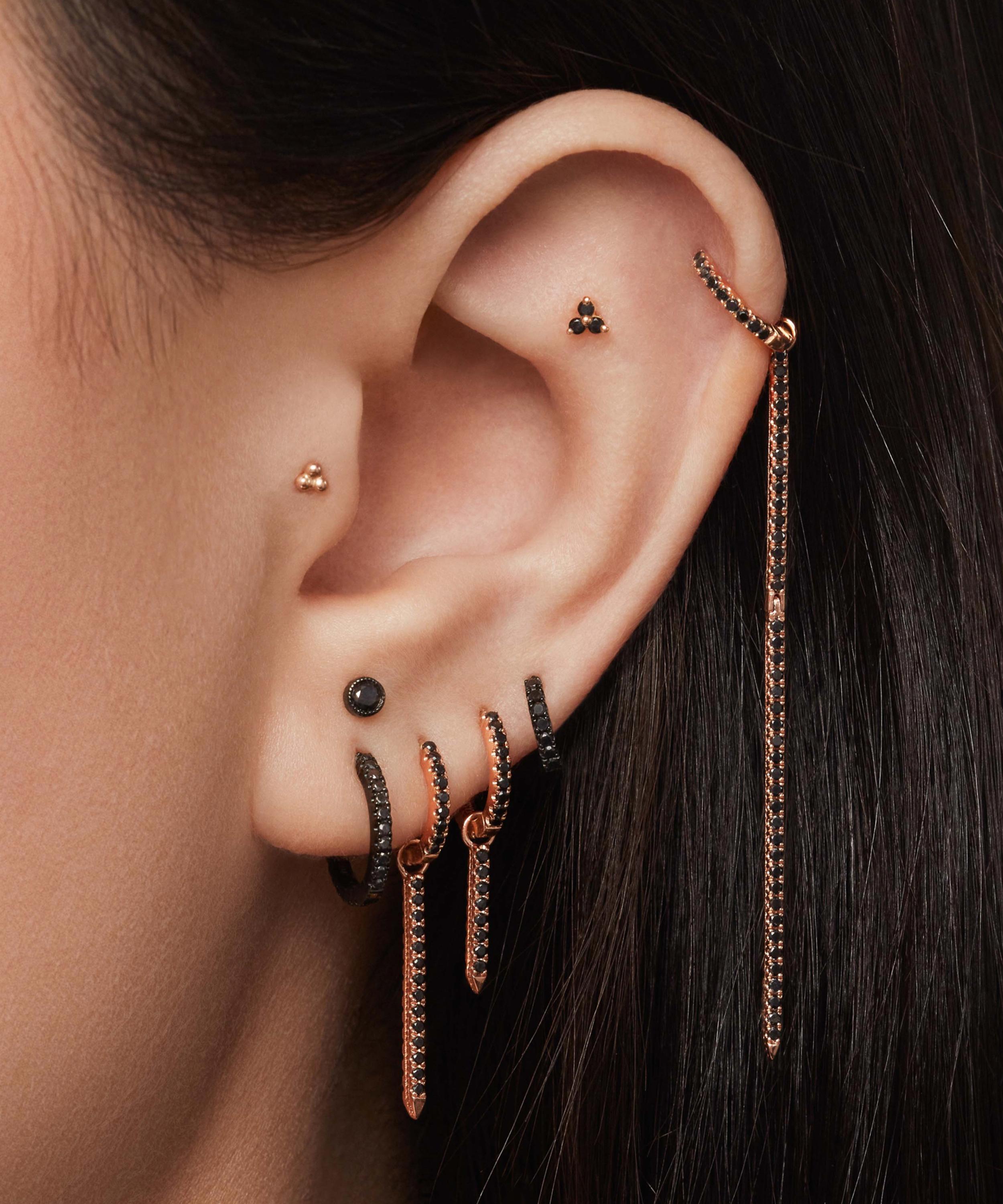 Maria Tash - 18ct 11mm Black Diamond Eternity Hoop Earring image number 1