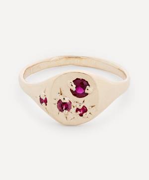 9ct Gold Rough Ruby Signet Ring