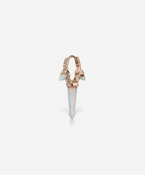 Maria Tash - 18ct 8mm Triple Long Opal Spike Diamond Eternity Hoop Earring image number 0