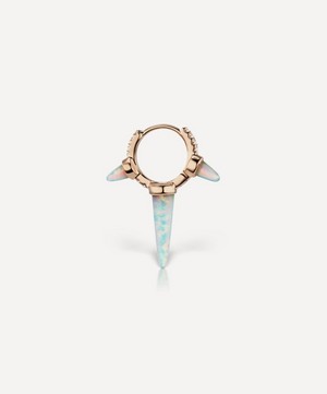 Maria Tash - 18ct 8mm Triple Long Opal Spike Diamond Eternity Hoop Earring image number 2