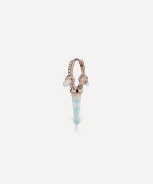 Maria Tash - 18ct 9.5mm Triple Long Opal Spike Diamond Eternity Hoop Earring image number 0