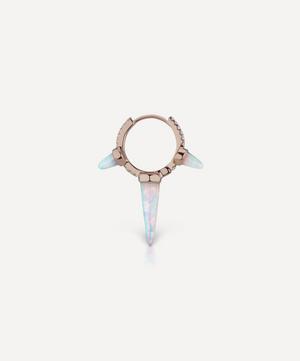 Maria Tash - 18ct 9.5mm Triple Long Opal Spike Diamond Eternity Hoop Earring image number 1