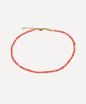 Gold-Plated Wave Beaded Anklet