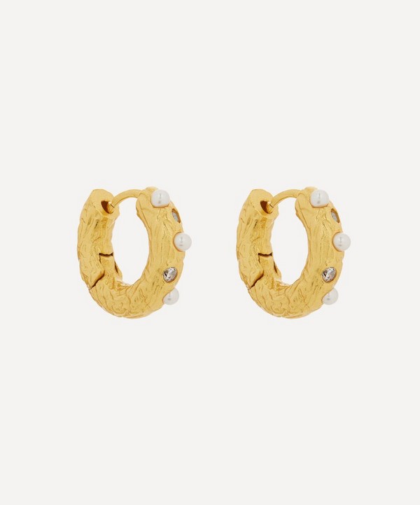ANNI LU - Gold-Plated Gem in a Hoop Earrings image number null