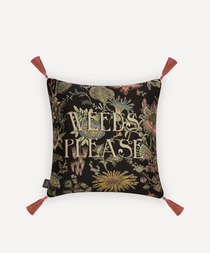 House of Hackney - Flora Fantasia Weeds Please Jacquard Cushion image number 0