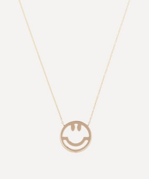 Roxanne First - 14ct Gold Have a Nice Day Happy Face Pendant Necklace image number 0