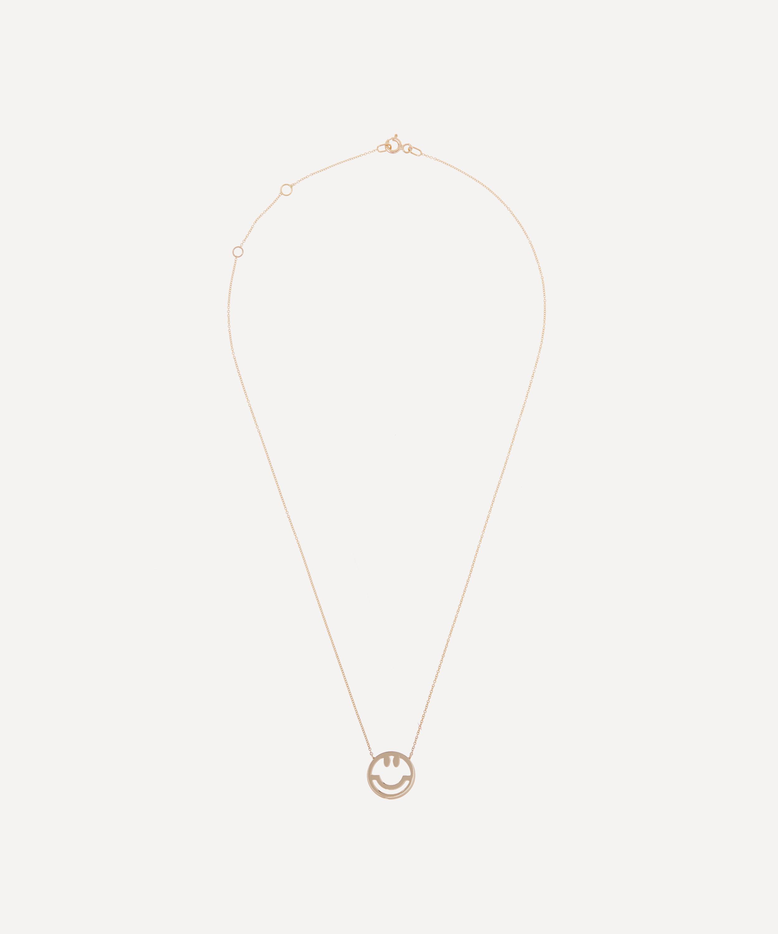 Roxanne First - 14ct Gold Have a Nice Day Happy Face Pendant Necklace image number 2