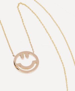 Roxanne First - 14ct Gold Have a Nice Day Happy Face Pendant Necklace image number 3