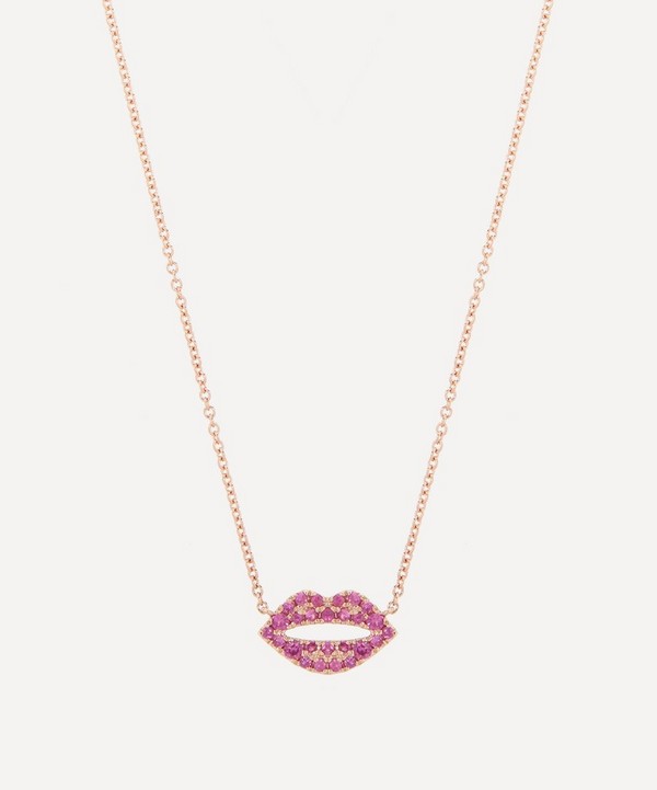 Roxanne First - 14ct Rose Gold Scarlett Kiss Pink Sapphire Pendant Necklace image number null
