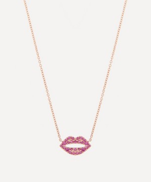 Roxanne First - 14ct Rose Gold Scarlett Kiss Pink Sapphire Pendant Necklace image number 0