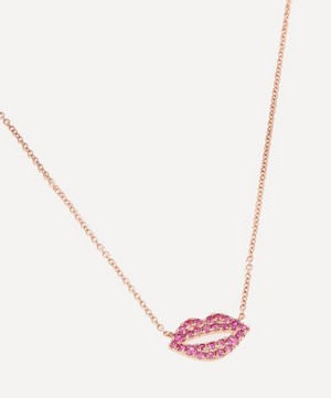 Roxanne First - 14ct Rose Gold Scarlett Kiss Pink Sapphire Pendant Necklace image number 3