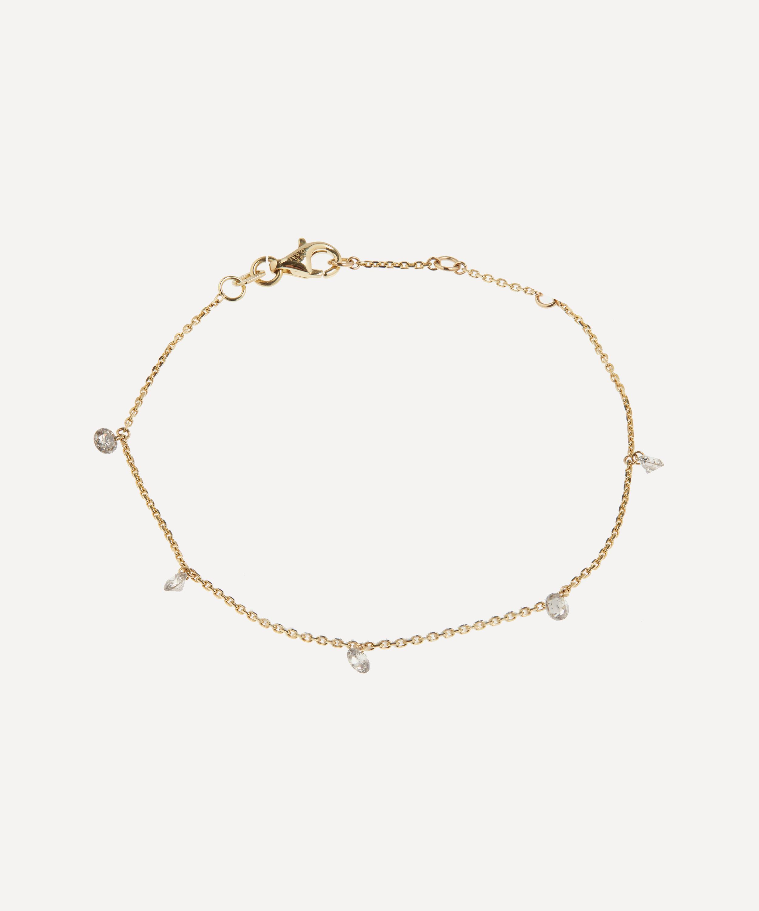 Roxanne First - 14ct Gold Five Floating Diamond Bracelet image number 0