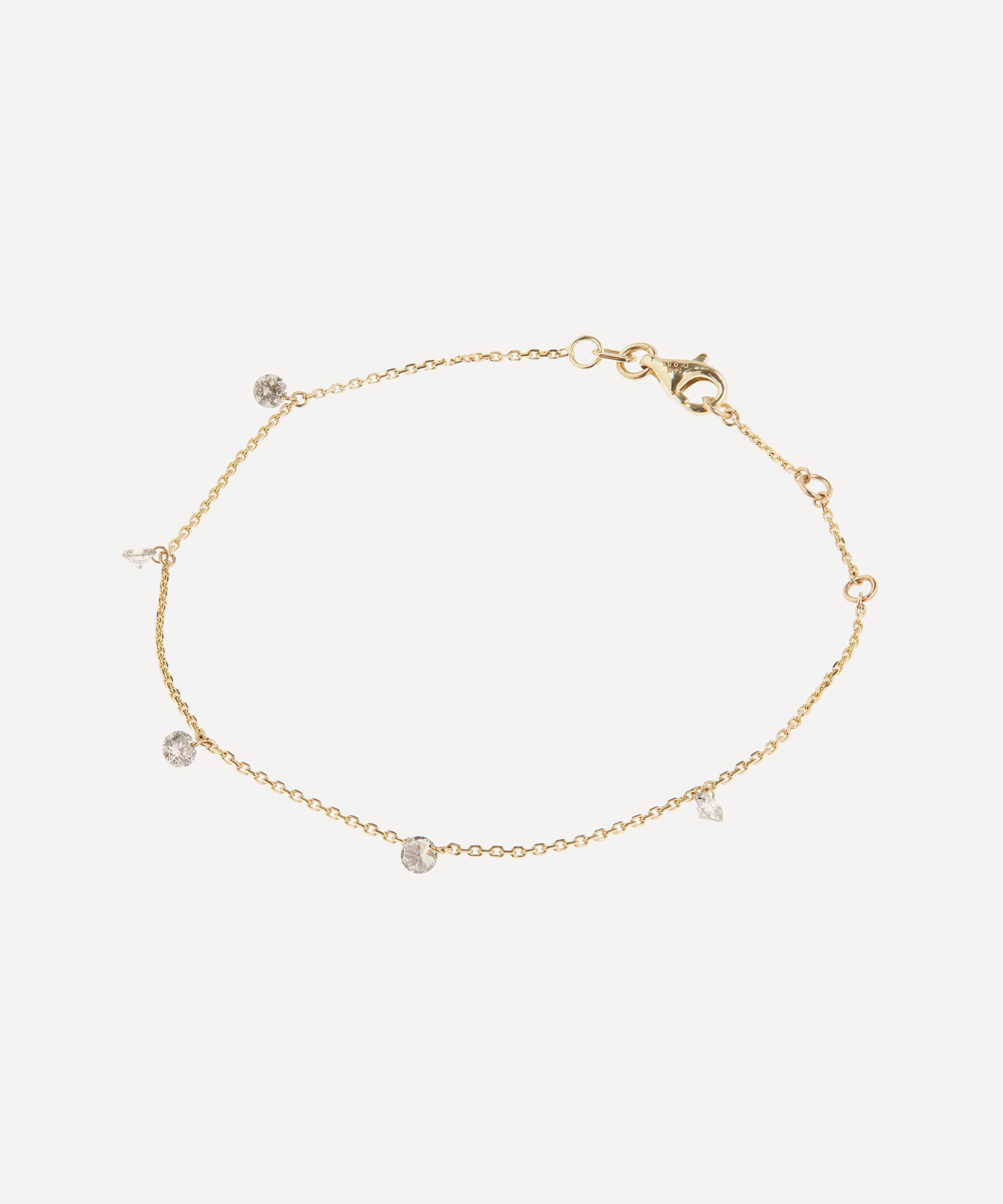 Roxanne First - 14ct Gold Five Floating Diamond Bracelet image number 2