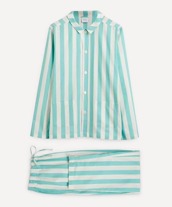 Nufferton - Uno Turquoise and White Striped Pyjamas image number 0