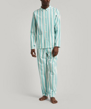 Nufferton - Uno Turquoise and White Striped Pyjamas image number 1