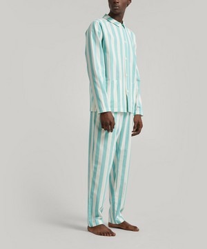 Nufferton - Uno Turquoise and White Striped Pyjamas image number 2