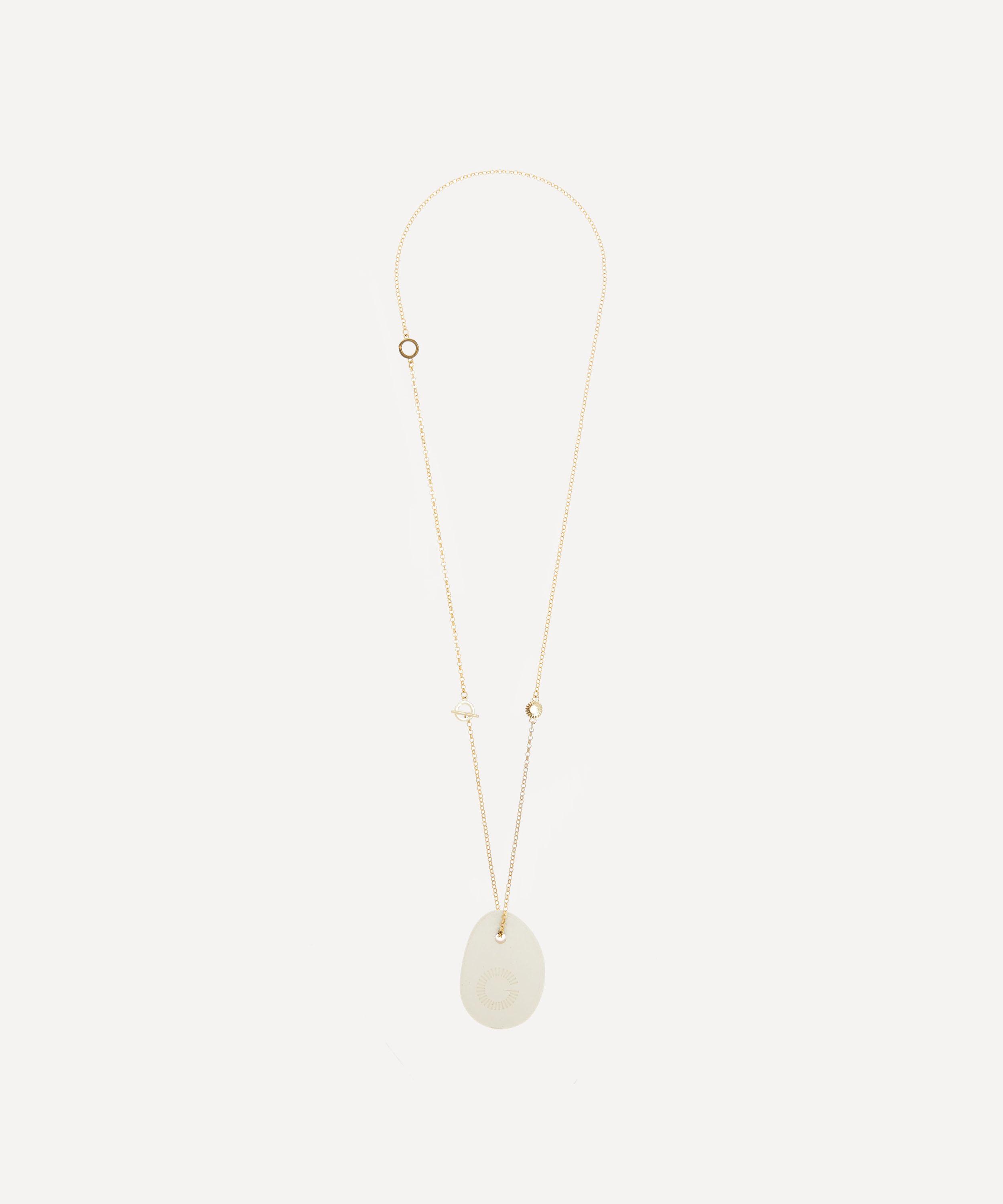 Veronique Gabai - Gold-Tone Pebble Pendant Perfume Necklace image number 1