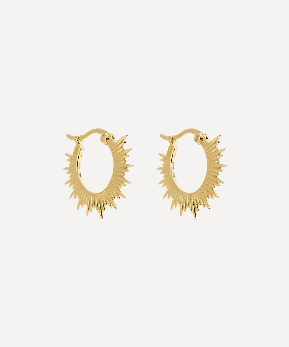 Anna + Nina - Gold-Plated Rising Sun Hoop Earrings