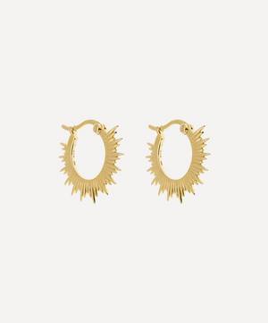 Gold-Plated Rising Sun Hoop Earrings