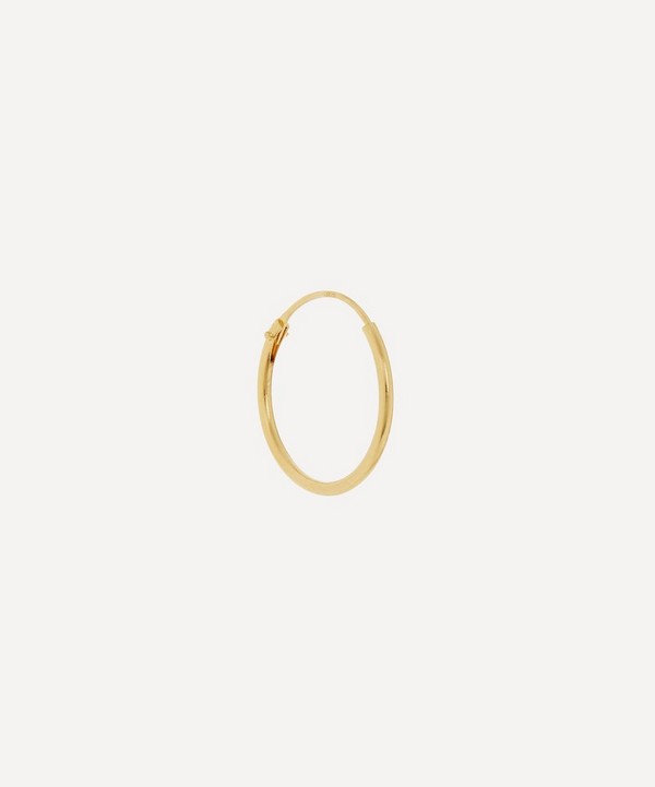 Anna + Nina - Gold-Plated Medium Plain Ring Single Hoop Earring image number null
