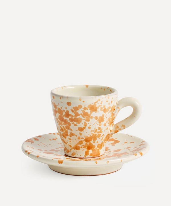 Hot Pottery - Espresso Cup and Saucer Set Burnt Orange image number null