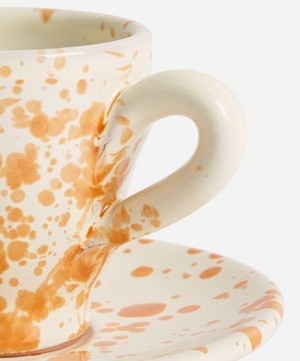 Hot Pottery - Espresso Cup and Saucer Set Burnt Orange image number 2