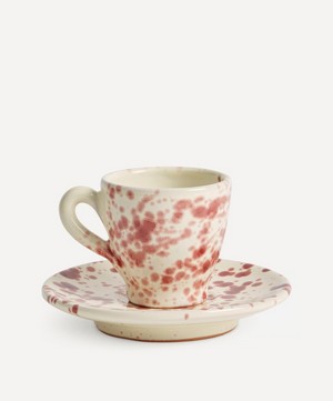Hot Pottery - Espresso Cup and Saucer Set Cranberry image number 1