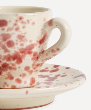 Hot Pottery - Espresso Cup and Saucer Set Cranberry image number 2