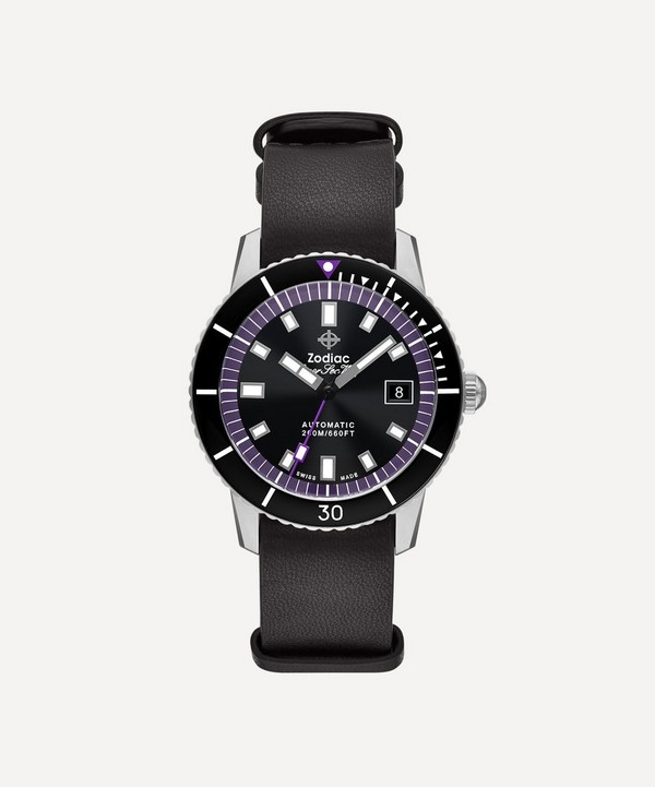 Zodiac X Liberty - Super Sea Wolf Stainless Steel 3-Strap Watch image number 4