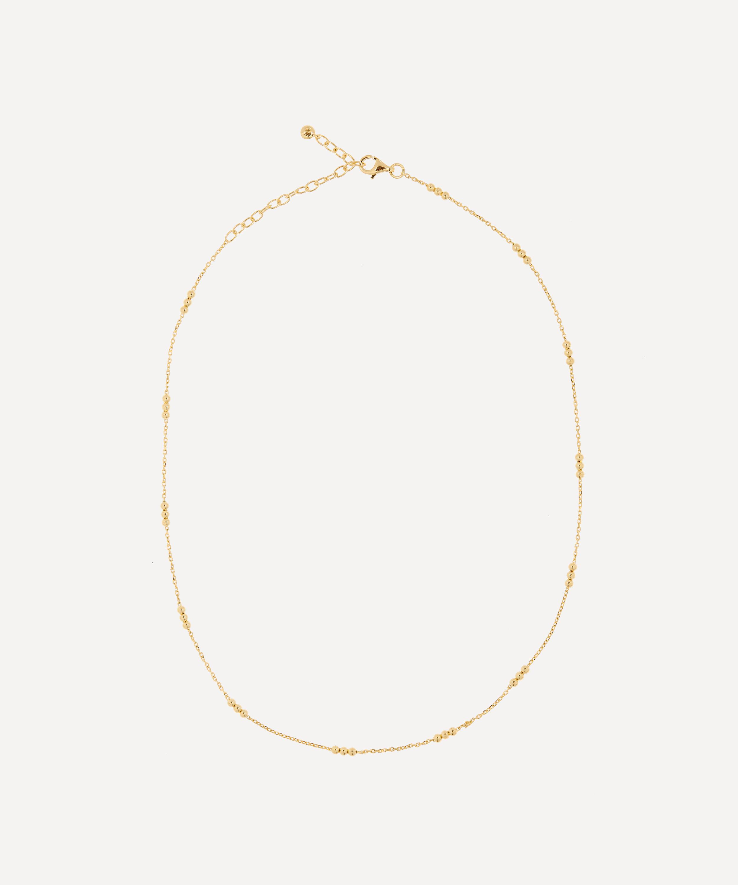 Monica Vinader - Gold Plated Vermeil Silver 14-16" Triple Beaded Choker Necklace image number 0
