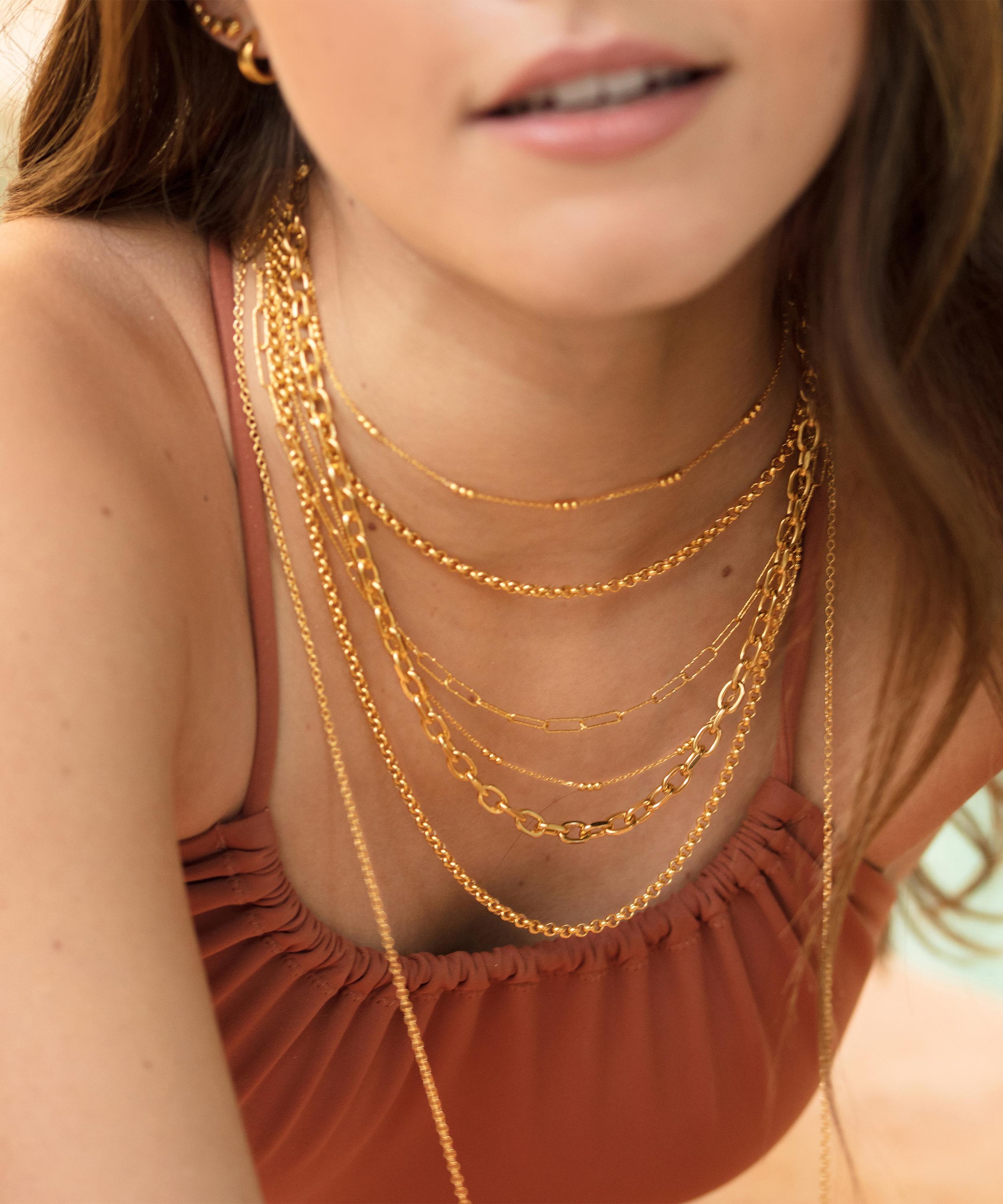 Monica Vinader - Gold Plated Vermeil Silver 14-16" Triple Beaded Choker Necklace image number 1