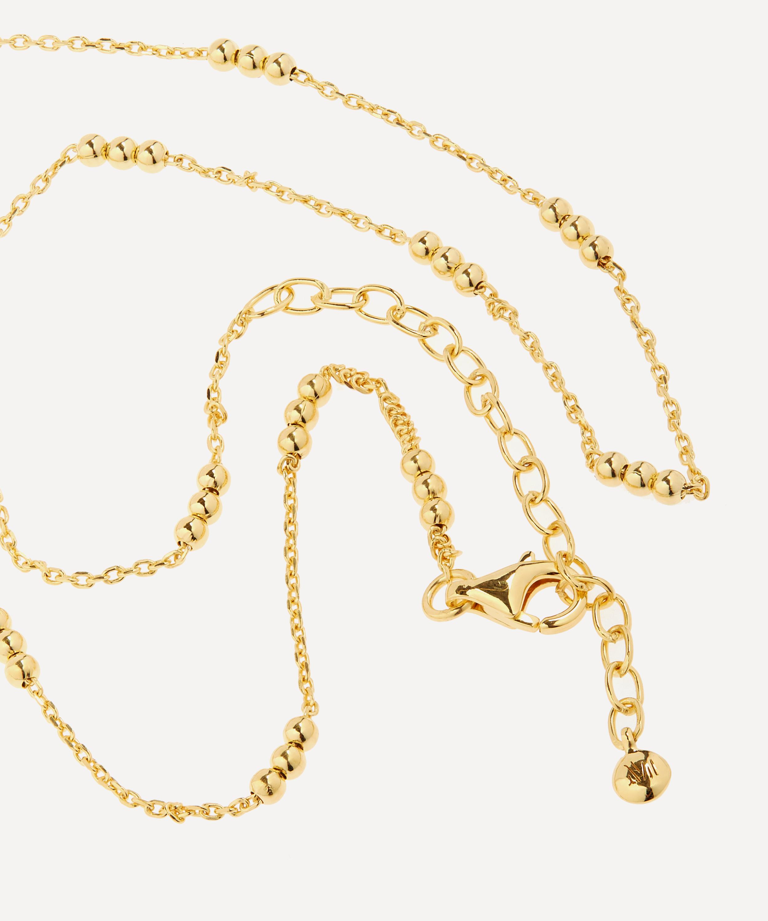 Monica Vinader - Gold Plated Vermeil Silver 14-16" Triple Beaded Choker Necklace image number 2