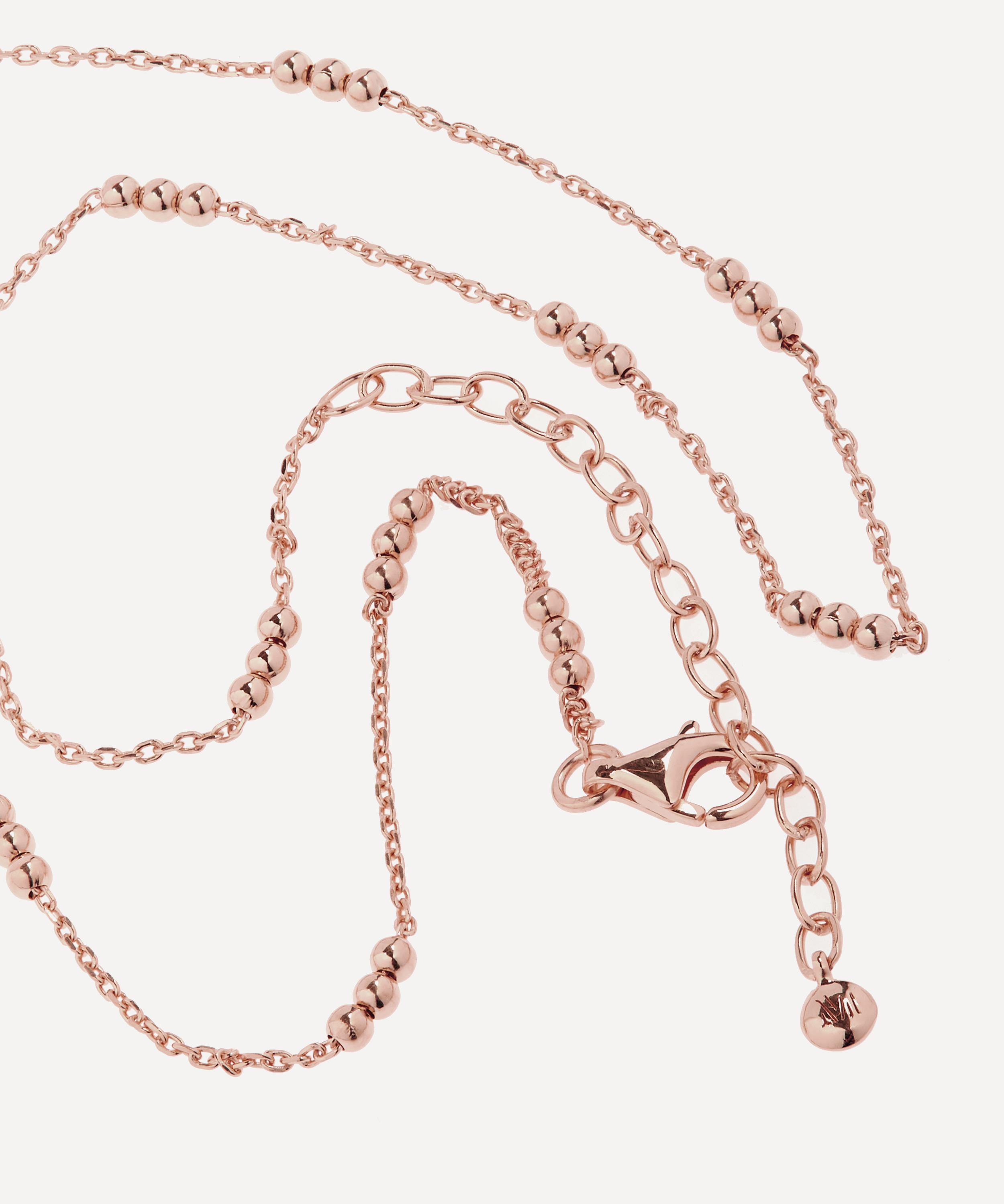 Monica Vinader - Rose Gold Plated Vermeil Silver 14-16" Triple Beaded Choker Necklace image number 2