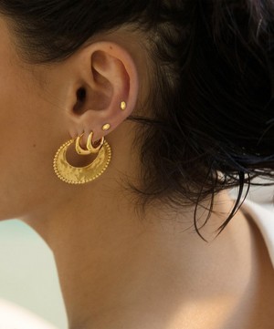 Monica Vinader - Gold Plated Vermeil Silver Deia Beaded Hoop Earrings image number 2