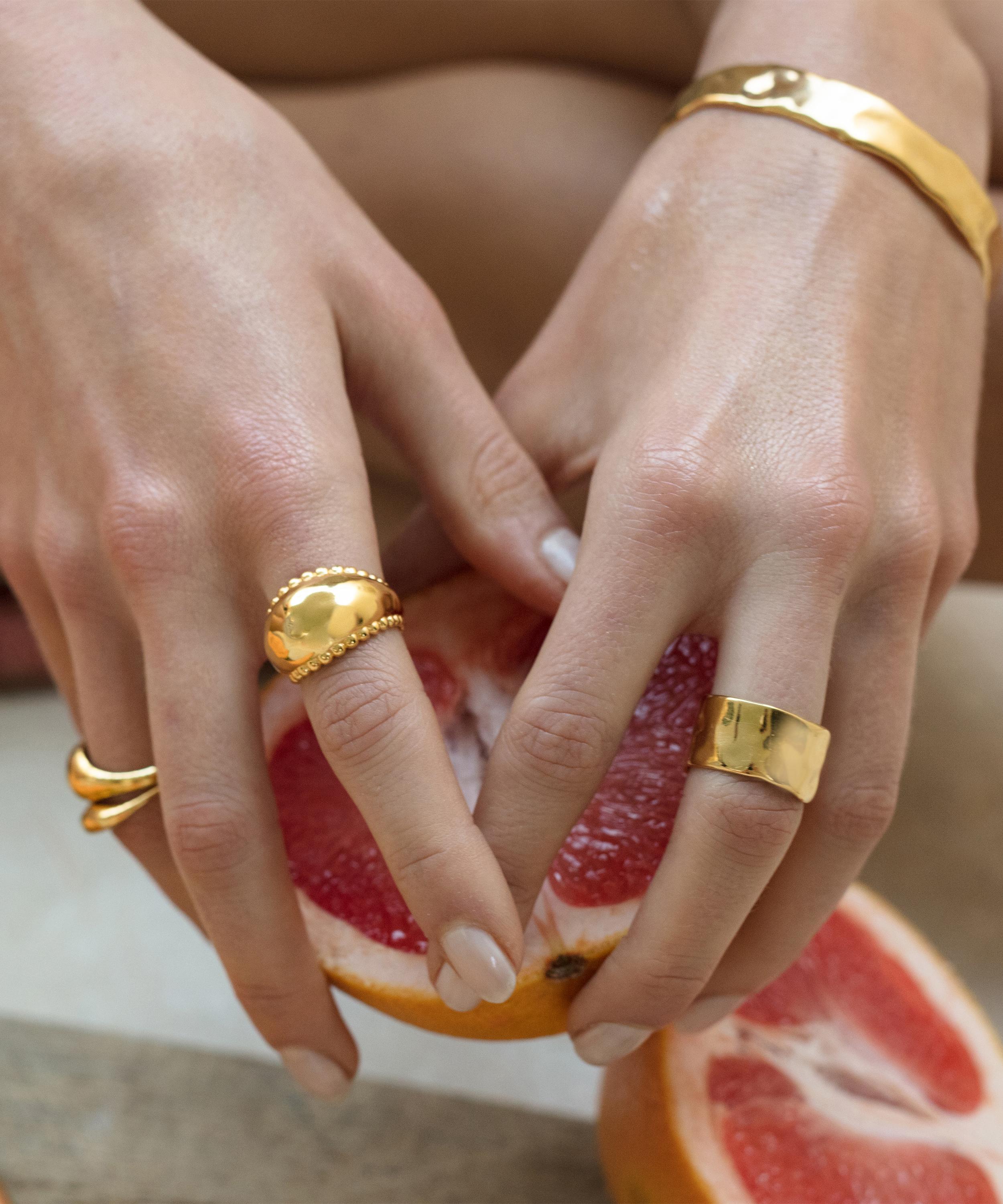 Monica Vinader - Gold Plated Vermeil Silver Deia Beaded Ring image number 1