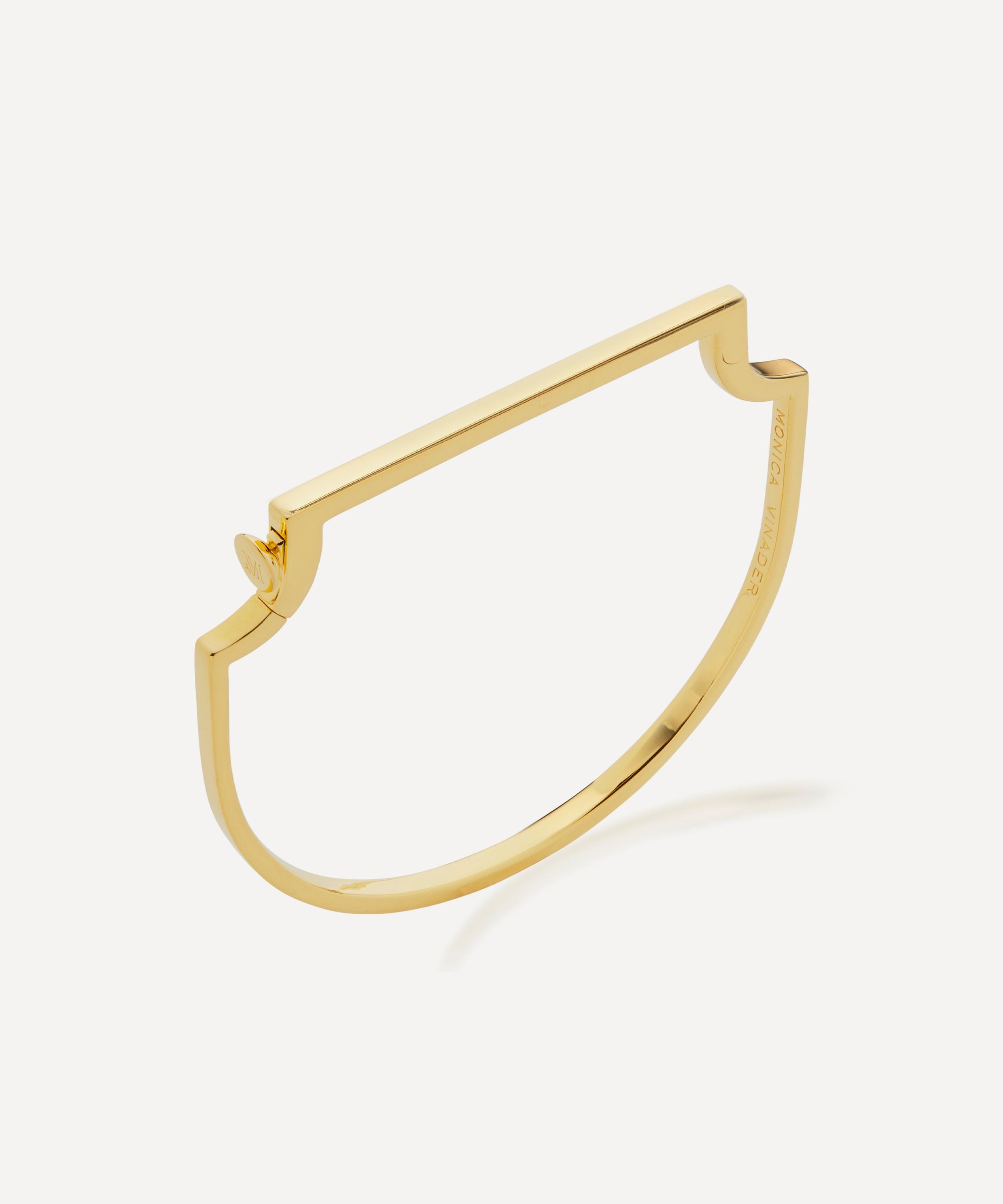 Monica Vinader - Gold Plated Vermeil Silver Signature Skinny Bangle image number 