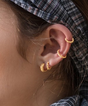 Monica Vinader - Gold Plated Vermeil Silver Corda Huggie Hoop Earrings image number 1