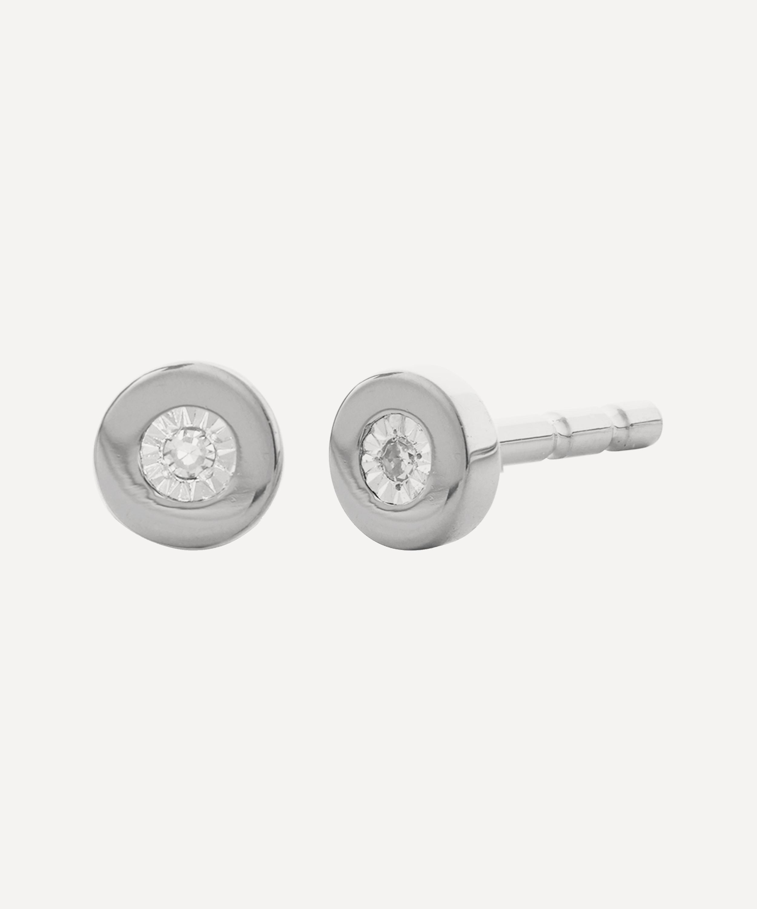 Monica Vinader - Silver Linear Diamond Stud Earrings image number 0