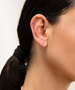 Monica Vinader - Rose Gold Plated Vermeil Silver Riva Mini Diamond Huggie Hoop Earrings image number 1