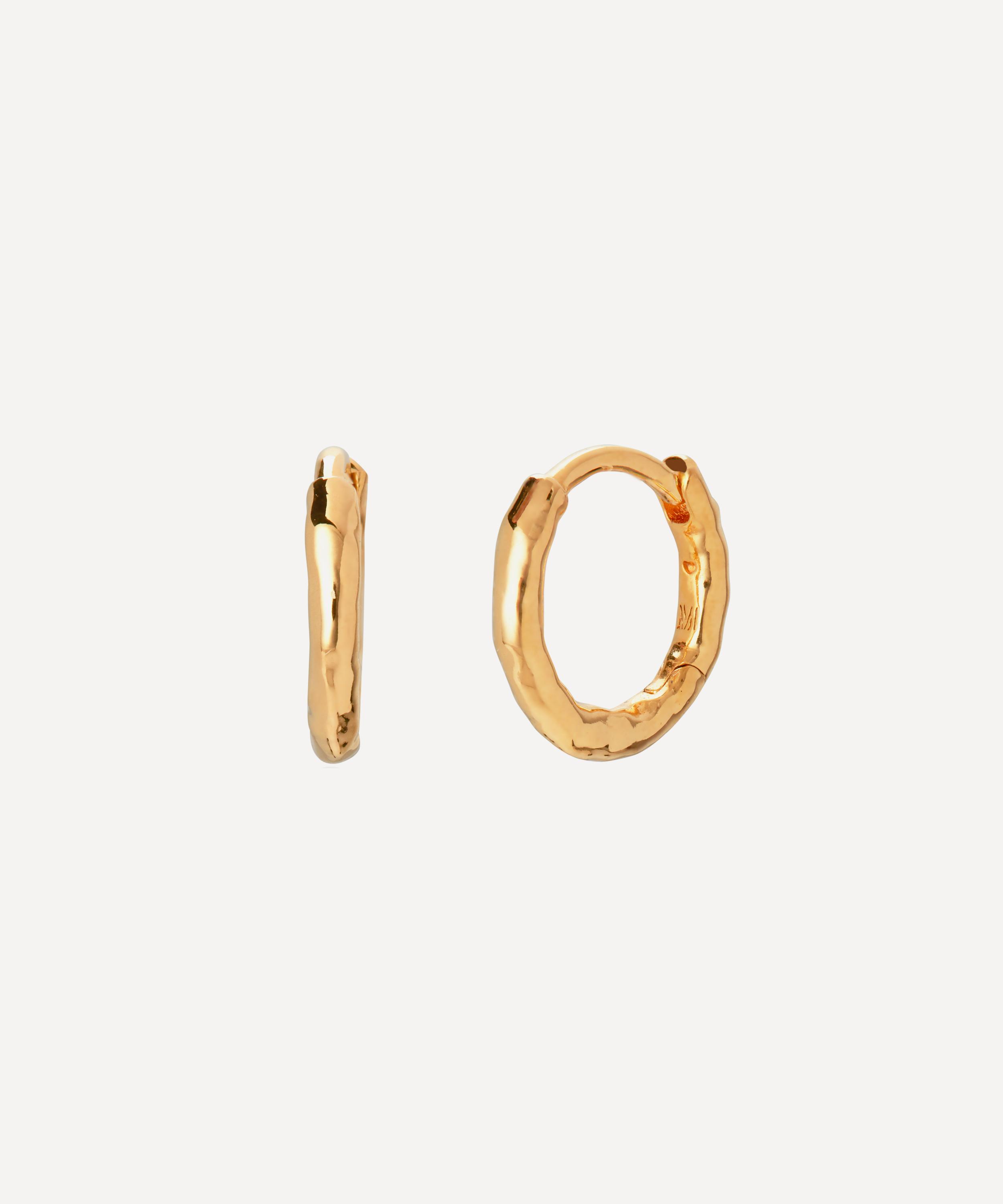 Monica Vinader Gold Plated Vermeil Silver Ziggy Huggie Hoop