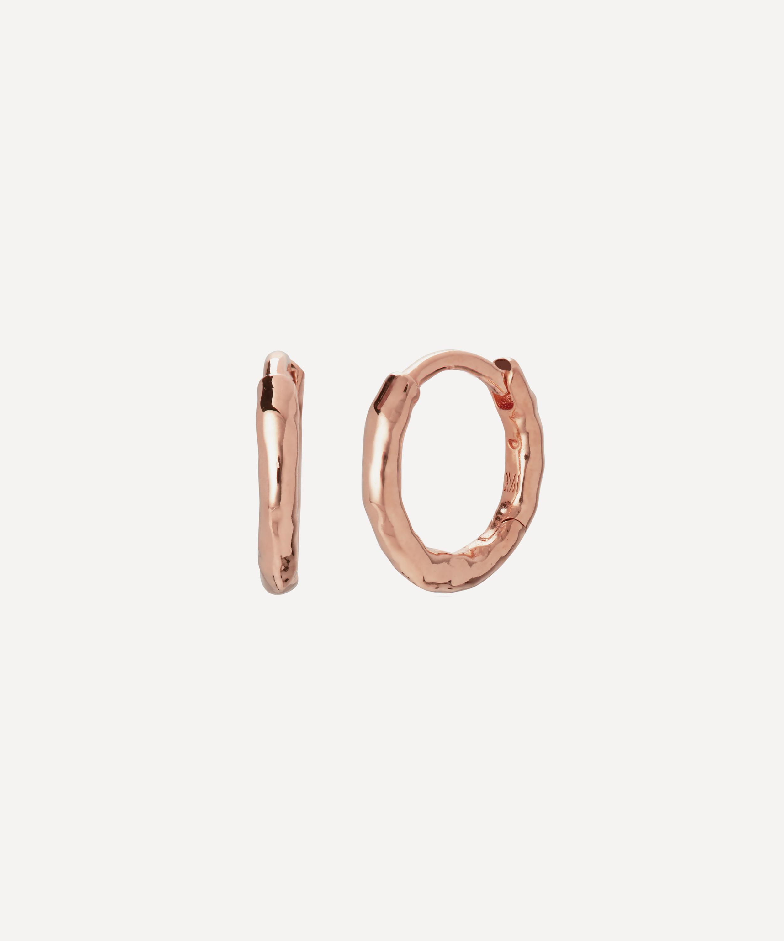 Monica Vinader - Rose Gold Plated Vermeil Silver Ziggy Huggie Hoop Earrings image number 0