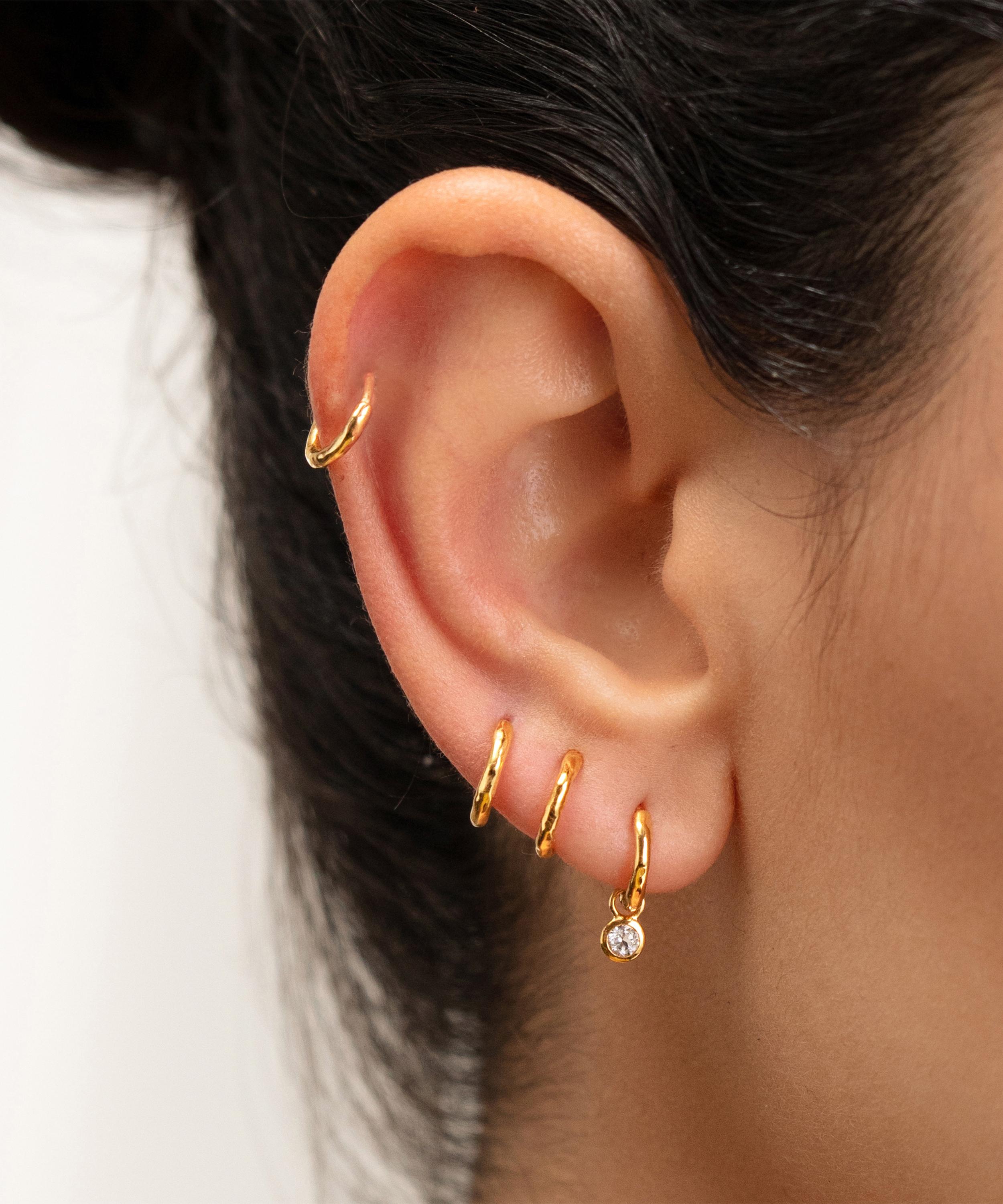 Monica Vinader - Rose Gold Plated Vermeil Silver Ziggy Huggie Hoop Earrings image number 1